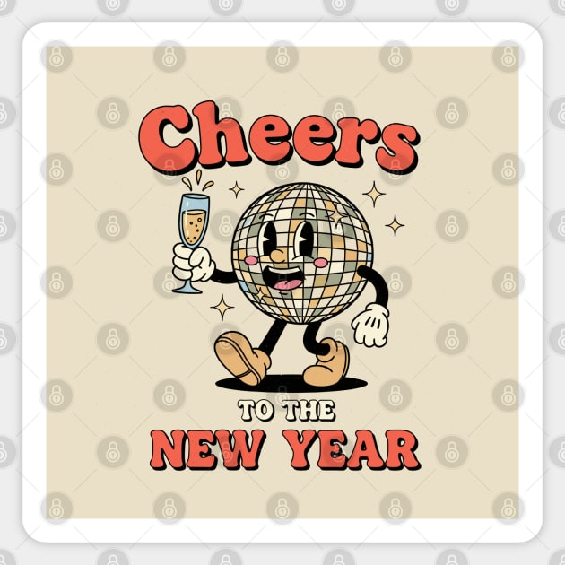 Cheers to the New Year Disco Ball Sticker by enrynz